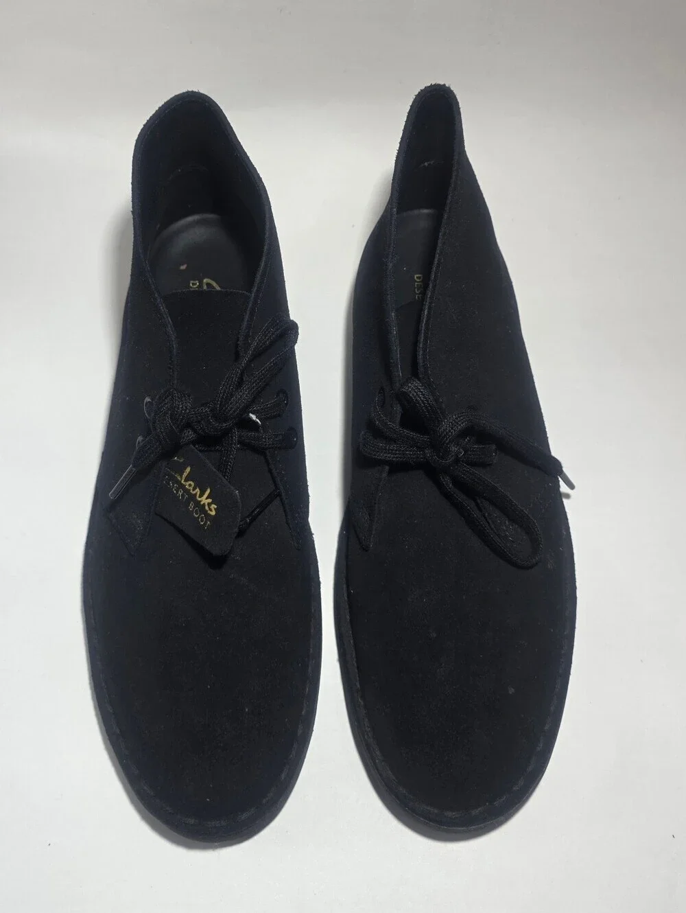 Clarks Desert Boot Black Suede Chukka Lace Up Women’s Size 8.5